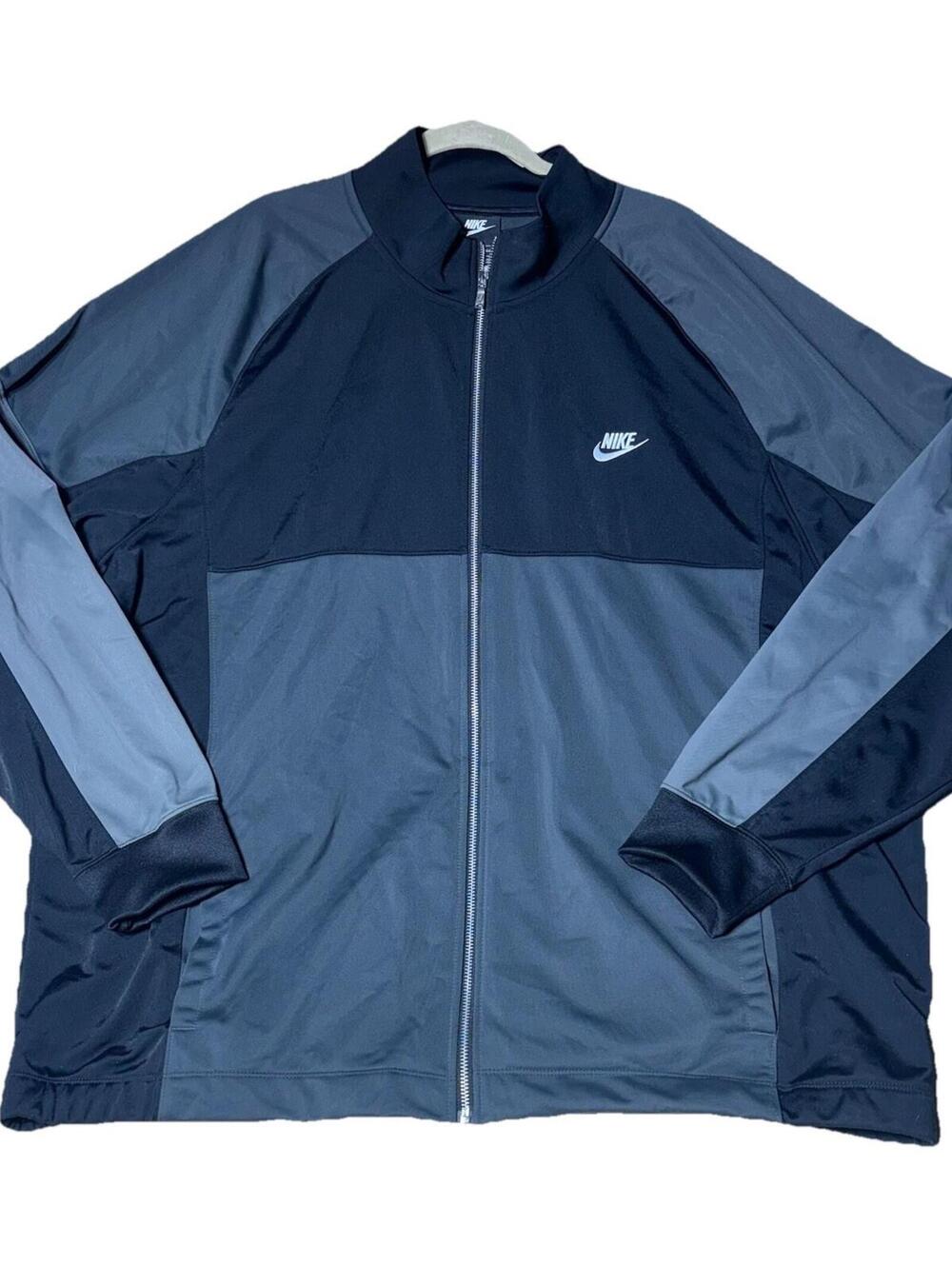 Nike Mens 3XL Sportswear Track Jacket Full Zip Grey Black Colorblock